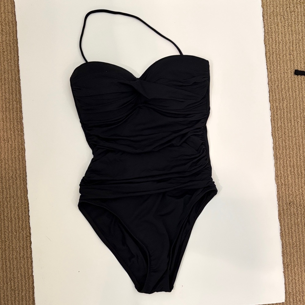 La Blanca Black Ruched Swimsuit